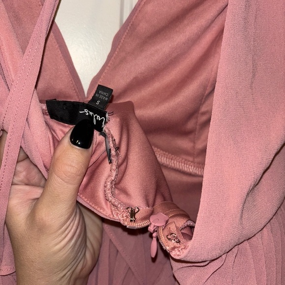 Size S - Lulus Mesmerizing Essence Pink Pleated Backless Tiered Maxi Dress - Picture 6 of 8